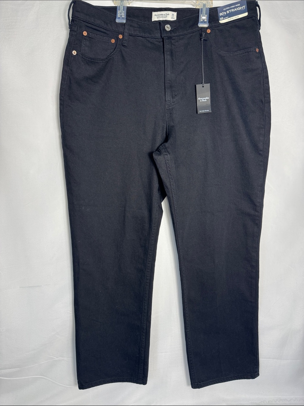 Abercrombie & Fitch Women’s 90s Straight Ultra High Rise Black Jeans 33S